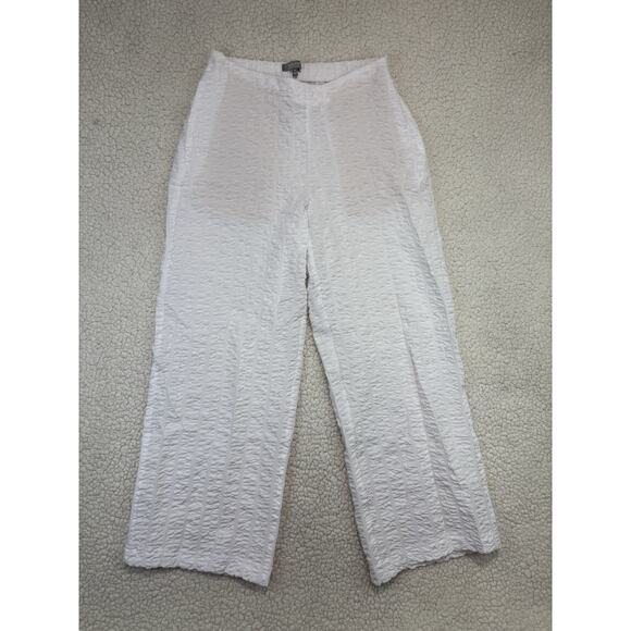 Habitat Gauzey Wide Leg Pant Womens XS Crinkle Textured White Pull On Travel - Picture 1 of 6